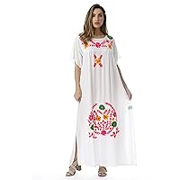 Riviera Sun Embroidered Maxi Dress with Double Side Slits
