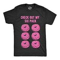 Mens Check Out My Six Pack T Shirt Funny Workout Donuts Graphic Humor Gym Tee