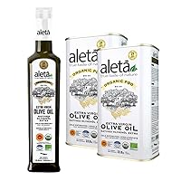 Aleta, Organic & PDO Extra Virgin Olive Oil, 2023 Gold Award, Single Estate Greece, First-Cold Press, Combo pack, Pack of 3