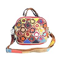 Womens Purses and Handbags Fashion Random Multicolor Handmade Patchwork Flowers Shoulder Bag Ladies Top Handle Satchel