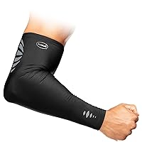 Dr. Scholl’s Compression Arm Sleeve with Breathable & Copper-Infused Fabrics for Pain Relief & Support (Size S-XL)