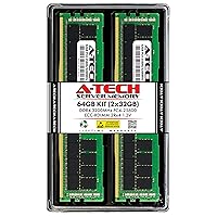 A-Tech 64GB Kit (2x32GB) DDR4 3200MHz PC4-25600 ECC RDIMM 2Rx4 1.2V Dual Rank ECC Registered DIMM 288-Pin Server & Workstation RAM Memory Upgrade Modules (A-Tech Enterprise Series)