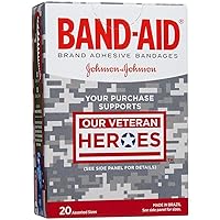 Band-Aid Decorative Adhesive Bandages, Our Veteran Heroes Assorted, 20 Count (Pack of 6)
