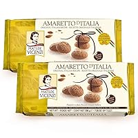 Matilde Vicenzi Amaretto D’Italia Biscuits - Gourmet Italian Crispy Almond Cookies - Tray of 12 Kosher, Dairy Traditional Coffee & Tea Biscuit Made in Italy - 7.05 oz(200g), 2 Pk