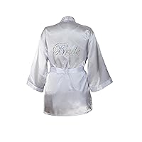 Dreamgirl Women's Bridal Charmeuse Robe with Chemise and Padded Hanger