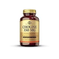 Choline 350 mg, 100 Vegetable Capsules - Supports Healthy Brain & Cellular Function - Vegan, Gluten and Dairy Free, Kosher - 100 Servings