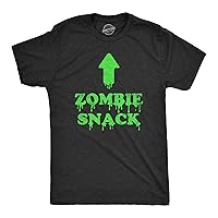 Mens Zombie Snack T Shirt Funny Halloween Undead Eating Joke Tee for Guys