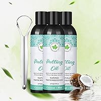 8 fl oz Coconut Oil Pulling, 1/2/3Pack Coconut Oil Pulling with Tongue Scraper, Coconut Mint Mouthwash, Helps with Fresh Breath Teeth & Gum Health & More (3pcs)