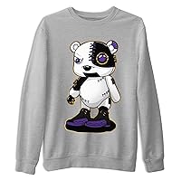 12 Field Purple Design Printed Cyborg Bear Sneaker Matching Sweatshirt