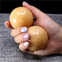 Room Decoration 1Pcs 50mm Natural Jade Baoding Ball Fitness Handball Quartz Sphere Relaxation Hand Wrist Exercise Massage Stone,Sunset Red Jade (Color : Red)
