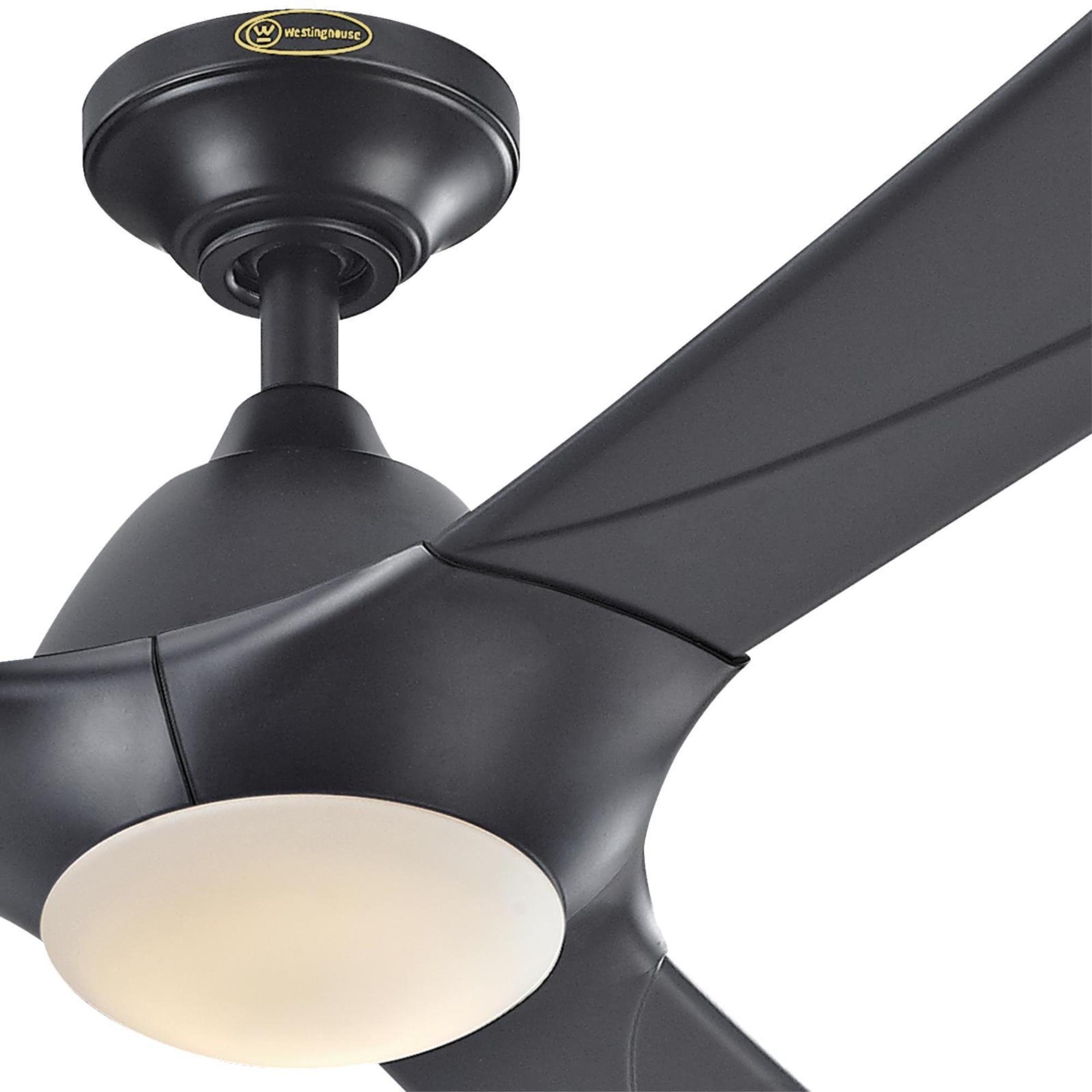 Westinghouse Lighting 7204200 Techno II 72-inch Black Indoor DC Motor Ceiling Fan, Dimmable LED Light Kit with Opal Frosted Glass,