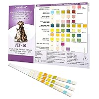 Pet Urine Testing Strips, 5 x Urinalysis 10 Parameter Tests in a Re-sealable Foil Pouch, Tests for Dogs Cats & Animals, Accurate Testing for UTI Diabetes Bladder Kidney Liver SG pH Glucose
