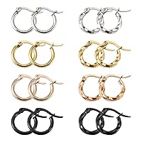 Pandahall Hoop Earrrings Twist Round Click-Top Hoop Earrings for Women Teen Girls Fashion Jewelry Gifts