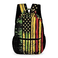 Retro African American Flag Laptop Backpack Cute Daypack for Camping Shopping Traveling