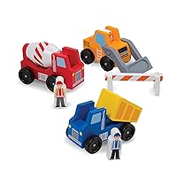 Melissa & Doug Construction Vehicle Wooden Play Set (8 pcs)