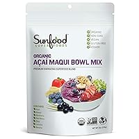 Acai Powder Smoothie Mix for Maqui Berry Acai Bowls, Gluten Free, Vegan & Low Calorie Healthy Snack with 100% Natural Organic Ingredients, No Added Sugar, 6 oz Bag, 11 Servings