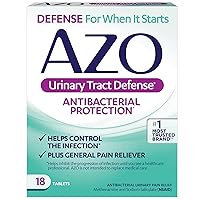 AZO Urinary Tract Defense Antibacterial Protection, Helps Control a UTI Until You Can See a Doctor, No. 1 Most Trusted Urinary Health Brand, 18 Count