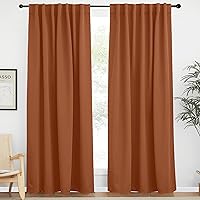 NICETOWN Halloween Blackout Curtains 84 inches Long for Living Room, Rod Pocket & Back Tab Window Curtains, Eatra Long Drape Panels for Office (Burnt Orange, 70