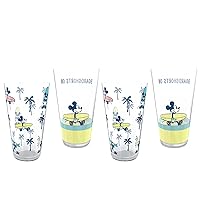 Zak Designs Disney Plastic Tumbler Set, Durable and Stackable for Everyday Drinks, Non-BPA Material (24 oz, 4-Piece Set, Mickey Mouse)