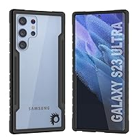Punkcase Galaxy S23 Ultra Case [Armor Stealth Series] Protective Military Grade Multilayer Cover W/Aluminum Frame [Clear Back] Ultimate Drop Protection for Your S23 Ultra 5G (6.8