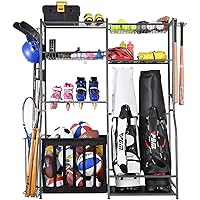 Mythinglogic Garage Sports Equipment Storage, 2 Golf Bag Storage Stand and Other Sports Equipment Storage Rack, Garage Organizer System