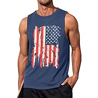 4th of July Shirts for Men American Flag Tank Top Sleeveless Patriotic T-Shirts Mens Casual Gym Muscle Workout Tee
