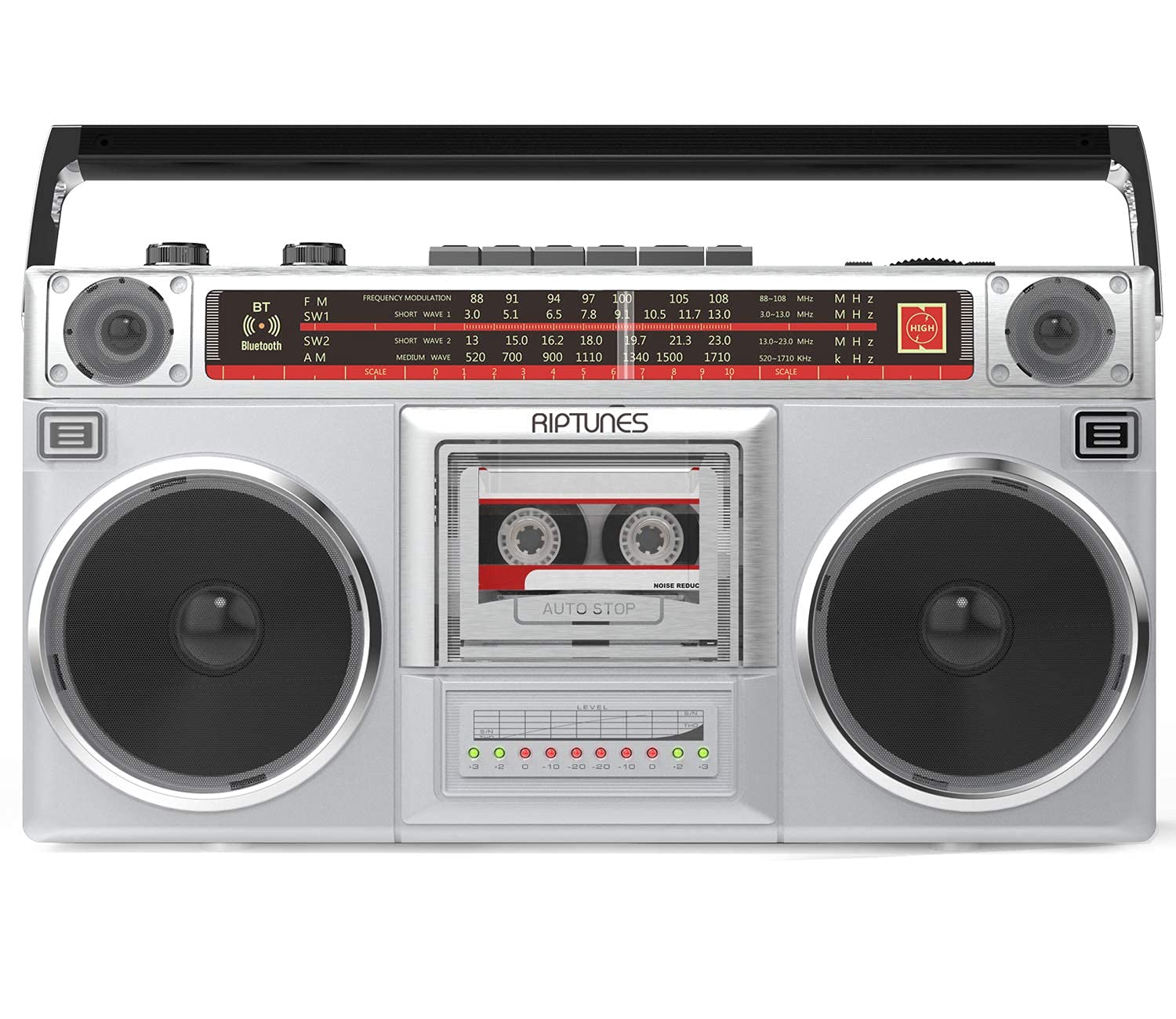 Mua Riptunes Boombox Radio Cassette Player Recorder, AM/FM -SW1/SW2 Radio,  Wireless Streaming, USB/Micro SD Slots, Aux in, Headphone Jack, Convert  Cassettes to USB/SD, Classic 80s Style Retro, Black trên Amazon Mỹ chính