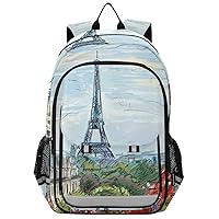 ALAZA Paris Eiffel Tower Backpack Bookbag Laptop Notebook Bag Casual Travel Trip Daypack for Women Men Fits 15.6 Laptop