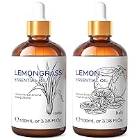HIQILI Lemongrass Essential Oil and Lemon Essential Oil, 100% Pure Natural for Diffuser - 3.38 Fl Oz