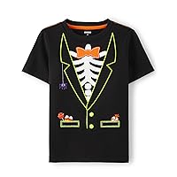 Boys' and Toddler Fall and Holiday Embroidered Graphic Short Sleeve T-Shirts