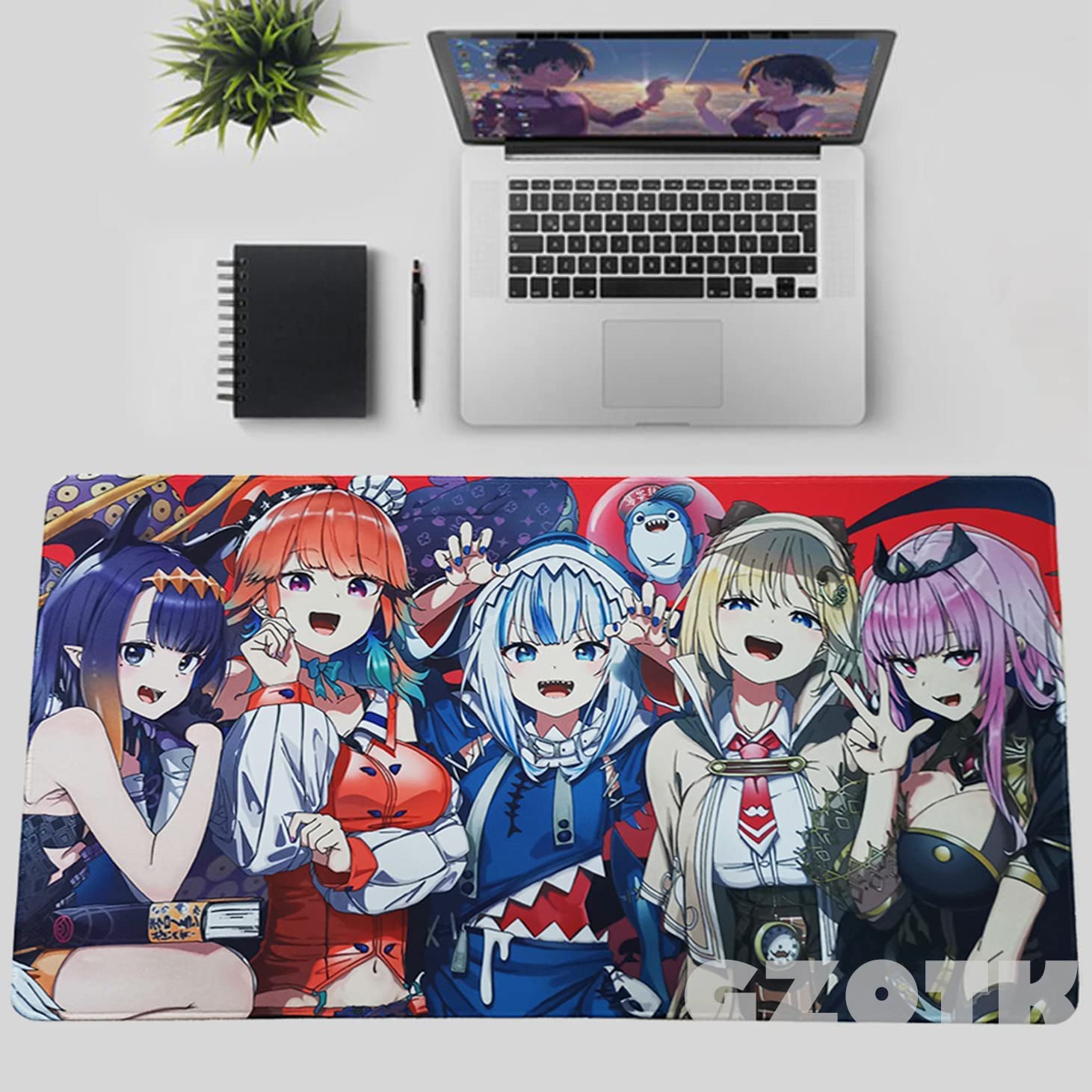 Manga character dressed in black anime mouse mat - TenStickers