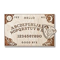 Large Classic Design - Wooden Spirit Board - Talking Board - Spiritual board game - Large Size 18 x 11.4'' Handmade Wooden Premium quality board and planchette - Halloween Decor