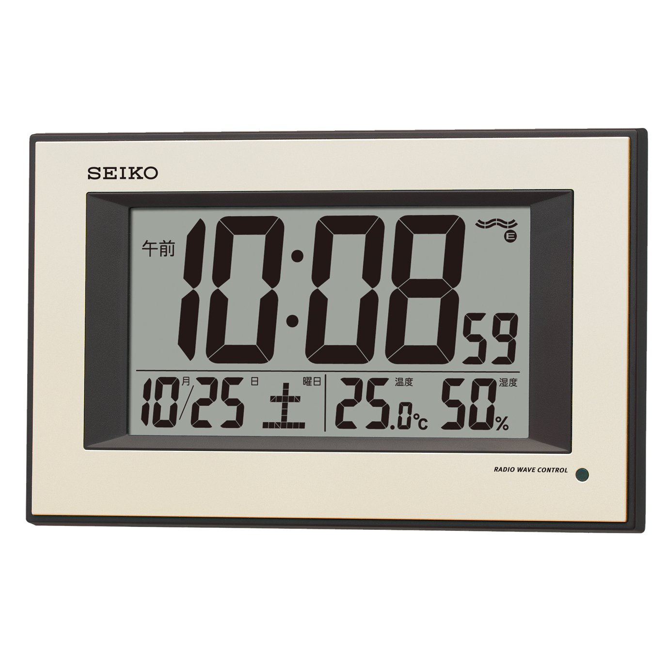 Mua Seiko clock wall clock auto light up Atomic Digital Calendar  Temperature Humidity Display Night Visible Light Gold Pearl sq438g Seiko  trên Amazon Nhật chính hãng 2023 | Fado