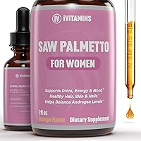 Saw Palmetto for Women | Helps to Reduce Hair Loss, Supports Healthy Hair, Skin, Nails, Energy, Mood & More | DHT Blocker for Women Hair Growth | Saw Palmetto for Women Hair Loss | 1 fl oz