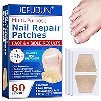 Muti-Purpose Nail Repair Patches, 60 pcs Overnight Nail Repair Treatment for Nail Discoloration & Cracked Nails, Restore Healthy Nail Appearance