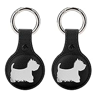 Westie Dogs TPU Case for AirTag with Keychain Protective Cover Air Tag Finder Tracker Accessories Holder for Keys Backpack Pets Luggage