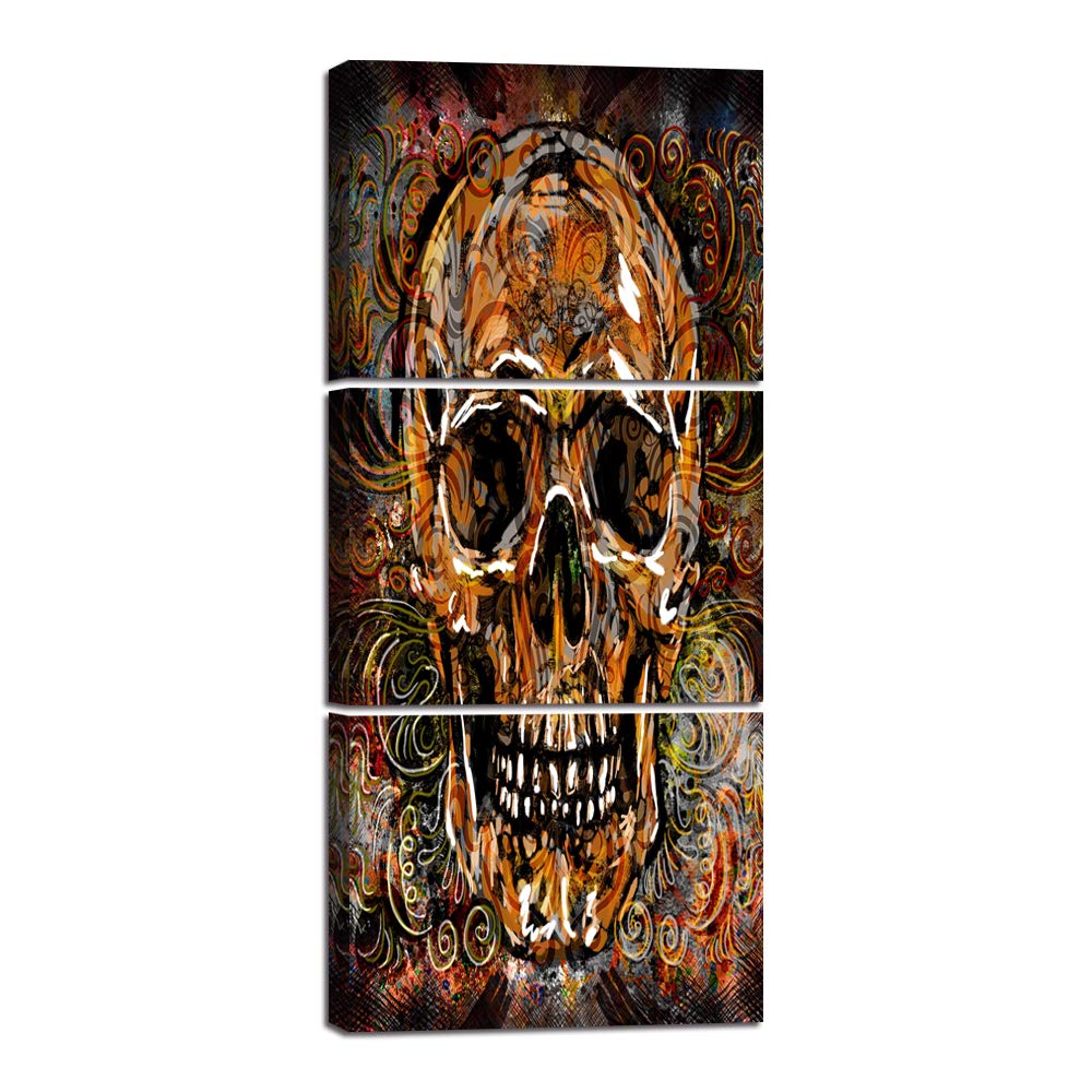 Yatsen Bridge Skull of a Skeleton Oil Painting Reproduction on Canvas Human Bone Wet Skull Prints Day of The Dead Wall Art Giclee,Home Decor Wooden...
