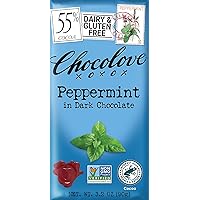 Peppermint in Dark Chocolate, 55% Cacao | Non GMO, Rainforest Alliance Certified Cacao | 3.2oz Bar | 12 Pack