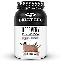 BIOSTEEL Recovery Protein Plus Powder Supplement, Grass-Fed and Non-GMO Formula, Chocolate, 27 Servings