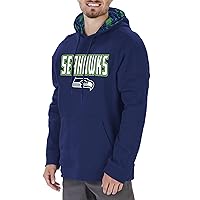 Men's NFL Team Color, Primary Logo Hooded Hoodie with Viper Print Details