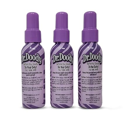 Dr.Doody Freshening Toilet Spray, Lavender Tush, 1.85oz, 3 Count