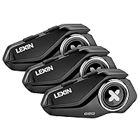 LEXIN G2P Motorcycle Helmet Bluetooth Headset, 6 DIY Shells Group Hi-Fi Stereo Communication System, Support Universal Pairing/FM Radio/IP67 Waterproof/USB-C Charging, 3 Pack