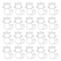 UNICRAFTALE 12pcs 12 Styles Open Back Bezel Pendants Mixed Shapes Stainless Steel Charms Pressed Flower Jewelry for DIY Resin Pendants Jewelry Making, Stainless Steel Color, 25-36mm