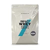 Myprotein Impact Whey Protein Isolate, 2.2 Lbs (40 Servings) Unflavored, 22g Protein, 3.5g Glutamine & 4.5g BCAA Per Serving, Protein Shake for Muscle Strength & Recovery