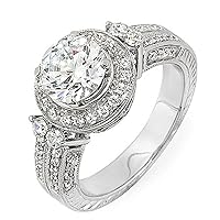 2.00ct Certified Round Diamond Halo Engagement Ring in Platinum