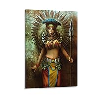 Princess Urduya is A Filipino Warrior Beautiful Female Warrior Painting Posters Wall Art Paintings Canvas Wall Decor Home Decor Living Room Decor Aesthetic 12x18inch(30x45cm) Frame-Style
