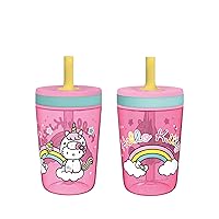 Zak Designs 15oz Hello Kitty Kelso Tumbler Set, BPA-Free Leak-Proof Screw-On Lid with Straw Made of Durable Plastic and Silicone, Perfect Bundle for Kids, 2 Count (Pack of 1)