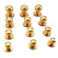 20PCS Sam brown browne screw studs Button Studs - LEATHERCRAFT - solid Brass 8 mm