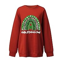 St Patricks Day Shirt Women 2024 Long Sleeve Novelty Graphic Tees Pullover Love Shamrock Cute Tops Soft Holiday Sweatshirt