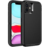 for iPhone 11 Case,Shockproof 3-Layer Full Body Protection [Without Screen Protector] Rugged Heavy Duty High Impact Hard Cover Case for iPhone 11 6.1-inch,Black
